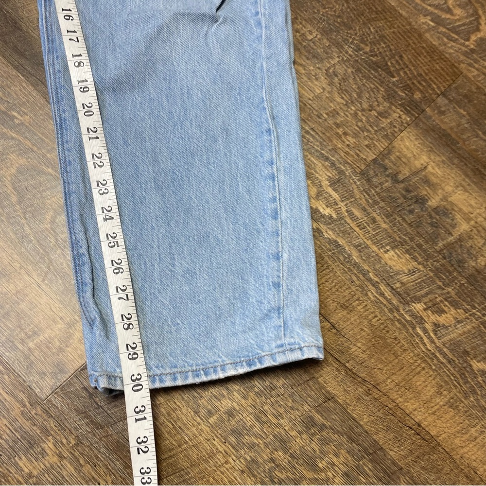 American Eagle Distressed 90s Straight Denim Jeans Womens 16 Destroyed Ripped - Picture 8 of 10
